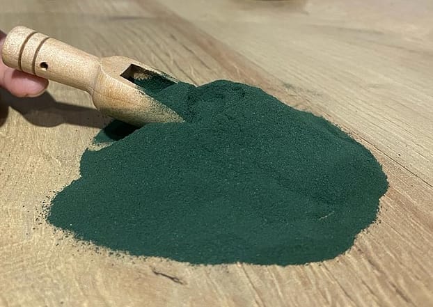 Bubuk spirulina yang dapat dikonsumsi untuk mengurangi gula darah